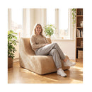 Curved Floor Sofa With Machine Washable Cover And Anti Slip Beige