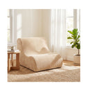 Curved Floor Sofa With Machine Washable Cover And Anti Slip Beige