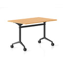 Cyclone Flip Top Table 1200 X 600Mm Beech Top Black All Over Base