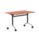 Cyclone Flip Top Table 1200 X 600Mm Cherry Top Black And Aluminium Base