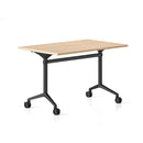 Cyclone Flip Top Table 1200 X 600Mm Natural Oak Top All Black Base
