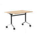 Cyclone Flip Top Table 1200 X 600Mm Oak Top Black And Aluminium Base