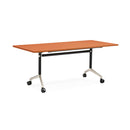 Cyclone Flip Top Table 1500 X 750Mm Cherry Top Black And Aluminium Base