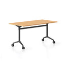 Cyclone Flip Top Table 1800 X 750Mm Beech Top Black All Over Base