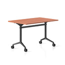 Cyclone Flip Top Table 1800 X 750Mm Cherry Top Black All Over Base