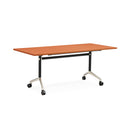 Cyclone Flip Top Table 1800 X 750Mm Cherry Top Black And Aluminium Base