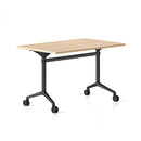 Cyclone Flip Top Table 1800 X 750Mm Oak Top Black All Over Base
