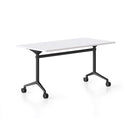 Cyclone Flip Top Table 1800 X 750Mm White Top Black All Over Base