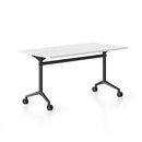 Cyclone Flip Top Table 2100 X 750Mm White Top Black All Over Base