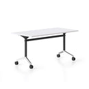 Cyclone Flip Top Table 2100 X 750Mm White Top Black And Aluminium Base