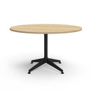 Cyclone Round Meeting Table 1200Mm Diameter Oak Top All Black Base