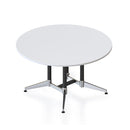 Cyclone Round Meeting Table 1500Mm Dia White Top Black And Alum Base