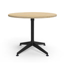 Cyclone Round Meeting Table 900Mm Diameter Oak Top All Black Base