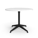 Cyclone Round Meeting Table 900Mm Diameter White Top All Black Base