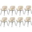 8PCS Dining Chair Tub Armchairs Sherpa White
