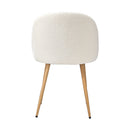 8x Dining Chairs Upholstered Sherpa Wooden White