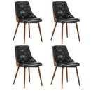 Dining Chairs Cafe Seat Retro PU Leather x4 Black