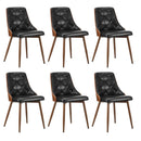 Dining Chairs Cafe Seat Retro PU Leather x6 Black
