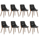 Dining Chairs Cafe Seat Retro PU Leather x8 Black