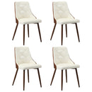 Dining Chairs Kitchen Lounge PU Leather x4 White