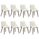 Dining Chairs Kitchen Lounge PU Leather x8 White