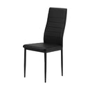4PCS Dining Chairs High-Back Faux Leather Black