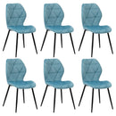 Dining Chairs Set of 6 Velvet Blue