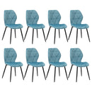 Dining Chairs Set of 8 Velvet Blue