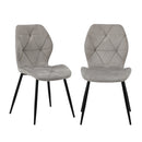 Dining Chairs Set of 2 Velvet Grey