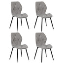 Dining Chairs Set of 4 Velvet Grey