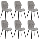 Dining Chairs Set of 6 Velvet Grey
