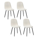 4x Dining Chairs Sherpa White and Black