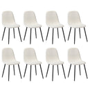 8x Dining Chairs Sherpa White and Black