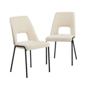 2x Dining Chairs Chenille Fabric Kitchen Side Chair Beige