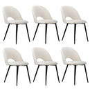 6PCS Dining Chairs Accent Chair Armchair Sherpa White