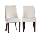 2PCs Velvet Dining Chair Kitchen Padded Seat Design Beige