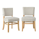 2x Dining Chairs Wooden Kitchen Seat Rubberwood Frame Beige