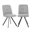 2x Dining Chair Linen Fabric Accent Chair Grey