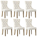 6x Velvet Dining Chairs French Provincial Tufted Beige
