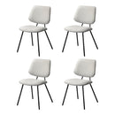 4x Dining Chair Vintage Retro Polyester Padded White