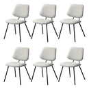 6x Dining Chair Vintage Retro Polyester Padded White