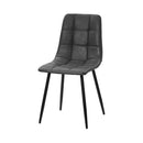 4x Dining Chairs PU Leather Padded Seat Retro Grey