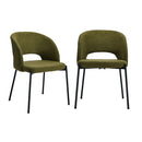 2x Armchair Dining Chair Sherpa Green & Black