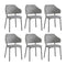 6x Dining Chairs Tub Fabric Grey&Black