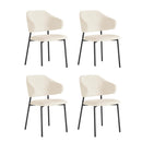 4x Dining Chairs Tub Sherpa White&Black