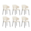 6x Dining Chairs Tub Sherpa White&Black