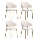 4x Dining Chair Sherpa Gold&White