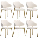 6x Dining Chair Sherpa Gold&White