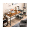 140Cm Computer Desk With 2 Tier Storage Shelves And Steel Frame
