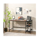 140Cm Computer Desk With 2 Tier Storage Shelves And Steel Frame